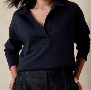 Fleece Johnny-Collar Sweatshirt